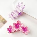 Fashion Gradient Color Egg Flower Hair Clip Simple Style Transparent Shark Clip Headwear Hair Accessories Flower Shape Claw Clip. 