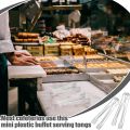 16 Pcs Plastic Buffet Serving Tongs Mini Serving Utensil Tongs Appetizers Tongs Clear Kitchen Tongs 6.3 Inch Small Ice.