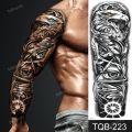 full arm temporary tattoos large totem tribal big sleeve tattoo sticker body art sexy dragon tiger lion king tattoo designs men. 