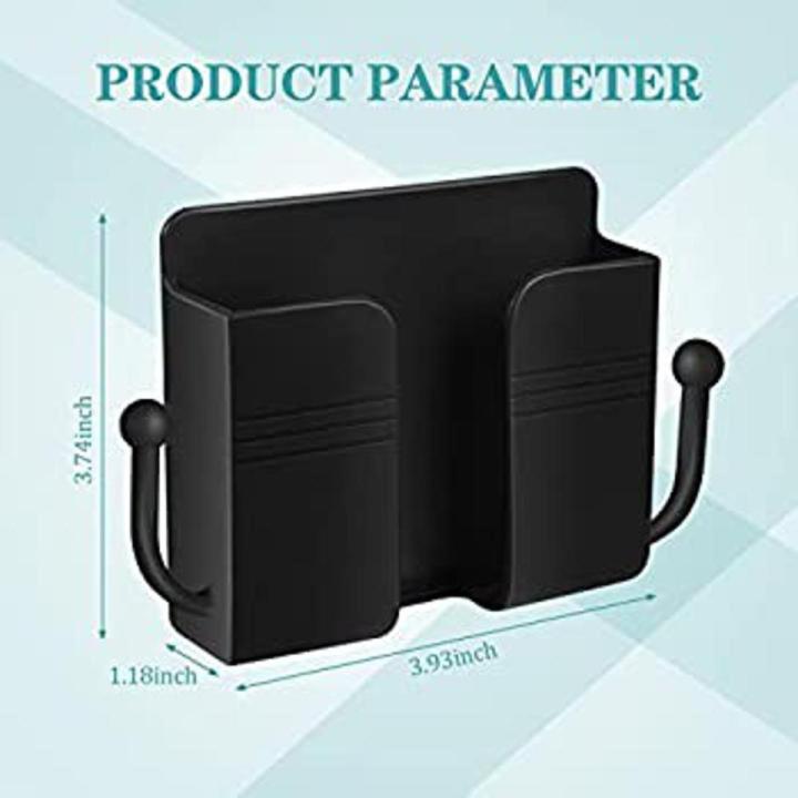 1pcs Wall Mounted Organizer Storage Box Remote Control Mounted Mobile Phone Plug Wall Holder Charging Multifunction Holder Stand