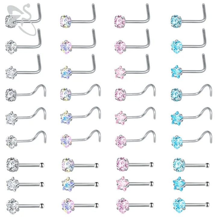 ZS%203-12pcs/lot%20Stainless%20Steel%20Nose%20Stud%20Set%20Round%20Heart%20Star%20CZ%20Crystal%20Nose%20Piercings%203MM%20L%20Shape%20Nostril%20Piercing%20Jewelry%2020g%20-%20Image%203