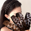 Korean Style Headwear Wide Hair Hoop Wig Headband Wash Face Headband Twist Braided Female Hairbands Fashion Accessory. 
