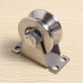 2-Pack V-Type Stainless Steel Pulley Block Mute Bearings Groove Sliding Roller Track Wheel.