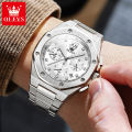 OLEVS Watch For Mans Original Waterproof 2024 Fashion Athletic Stainless Steel Calendar Luminous Quartz Watch 3626. 