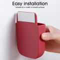 Wall Mounted Remote & Phone Holder with Self Adhesive Magic Sticker. 