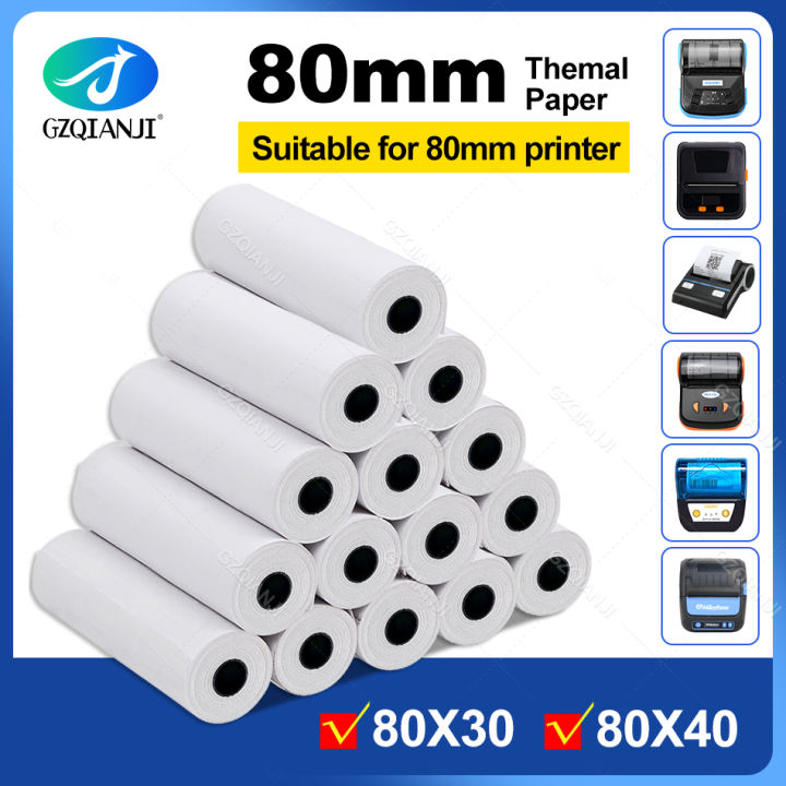 【100%-New】 BPA free 80*30mm 40mm Thermal Receipt Paper for All Mini 3 inch Inkless Thermal POS Receipt Bill Printer Paper Roll