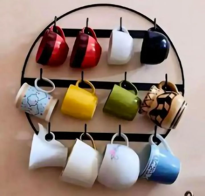 Hanging Metal Mug Organizer Cup Display Stand Kitchen Rack - Display Your Mugs In Style