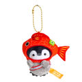 Japanese positive energy koi penguin plush doll small pendant bag hanging charm doll keychain doll. 