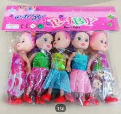 Barbie%20Doll%205%20Piece%20Set%20For%20girls%20Mini%20Dolls%20For%20Daily%20Use%20Toys-Multicolor%20-%20Image%202