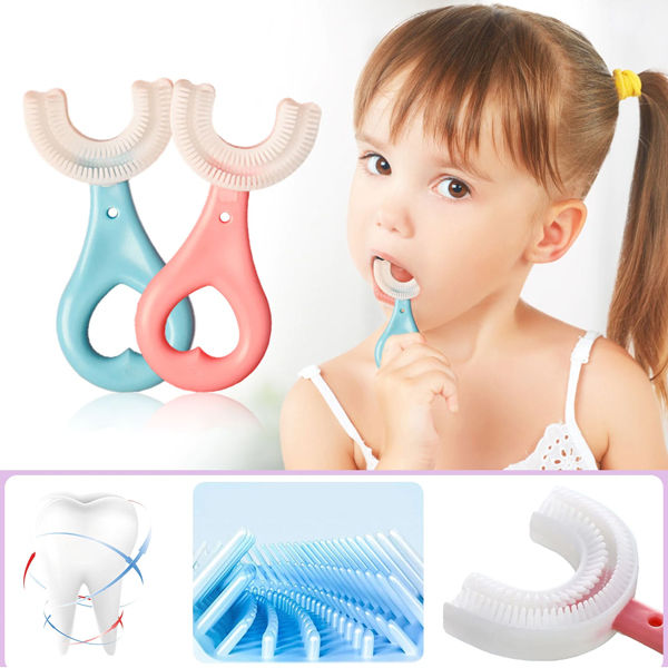 Baby Toothbrush Children 360 Degree U-shaped Child Toothbrush Teethers Soft Silicone Baby Brush Kids Teeth Oral Care Cleaning