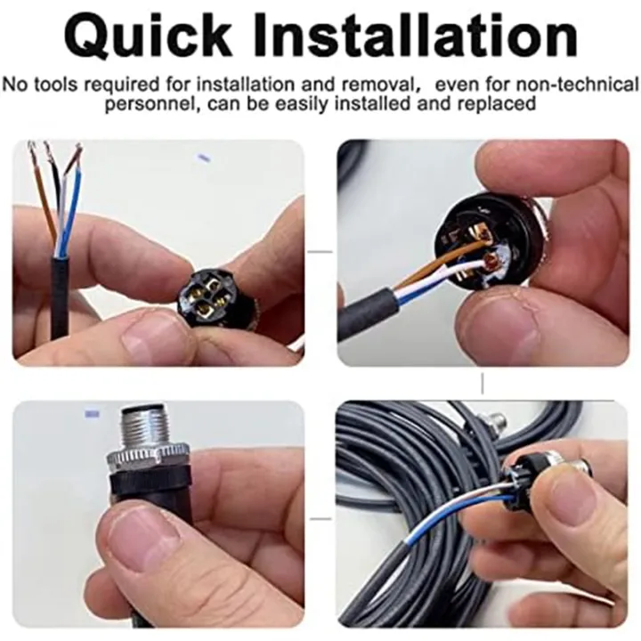 Spare%20Parts%20Accessories%20M12%205%20Pin%20Male%20and%20Female%20Receptacle%20Panel%20Aviation%20Wire%20Connector,%2012mm%20Industrial%20Circular%20Connector,%20IP67,4%20Set%20-%20Image%203