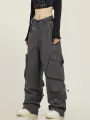Vintage 90S Oversized Baggy Cargo Pants Women Fashion Low Waist Trousers Four Seasons Overalls Straight Jeans Women Fairycore. 