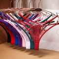 Japanese thong women's light sense aesthetic embroidery see-through temptation bikini girls panties low-waisted ultra-thin 2251. 