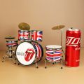 Miniature Drum Set Replica Mini Musical Instrument Model Action Figures Accessory Dollhouse Collection Home Display Decorative.