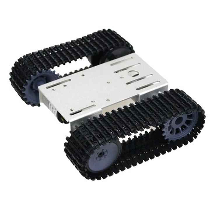 Silver TP101 - Dual 12V Motorised Tracked Robot Tank Chassis