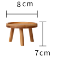 Wooden Plant Holder Small Round Table for Potted Plant Fish Tank Indoor Plant Pot Display Stand 2Pcs. 
