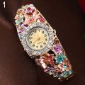 Women Watch Alloy Crystal Bracelet Flower Wrist Watch Women Clock Quartz Watches With Rhinestone Quartz Bracelet Watch.