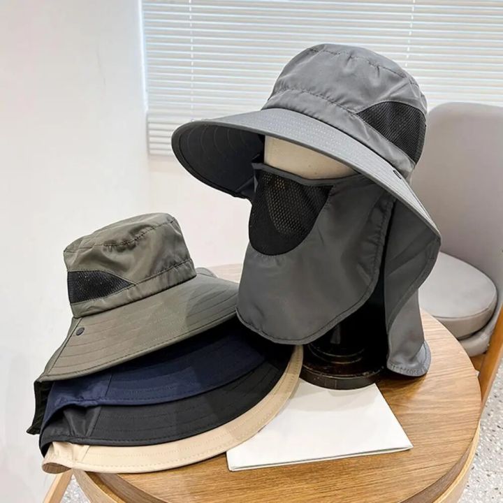 Outdoor%20Hat%20Scarf%20Breathable%20Neck%20Protective%20Wide%20Brim%20Unisex%20Windproof%20Fixed%20Strap%20Fishing%20Camping%20Cycling%20Fisherman%20Hat%20Scarf%20-%20Image%202