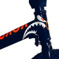 Bicycle Frame Decorative Sticker MTB Shark Head Tube Stickers Waterproof Sunscreen Heat-resistant Bike Flame Reflective Decals. 
