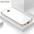 Hontinga for Samsung Galaxy J7 Prime Back Cover + Free Lanyard Luxury 6D Plating Frame Shiny Bling Case Soft Silicone Square Phone Cases.