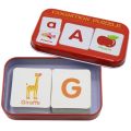 Anti-Tear Flash Cards Learning Alphabet Puzzle Cards, Matching Puzzle Cognitive Early Educational Learning Toys Mental Storage Box Alphabet Tik Tok. 
