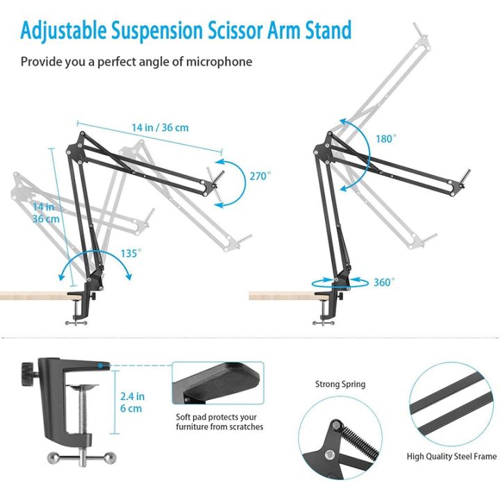 Microphone%20Boom,Adjustable%20Suspension%20Scissor%20Arm,with%20Mobile%20Phone%20Holder,for%20Blue%20,Snowball%20and%20Other%20Microphones%20-%20Image%202