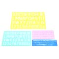 Chenmeng La 4pcs Templates Rulers Colorful Plastic Number Letter Pattern Drawing Stencils Kit for Children Digital Painting.
