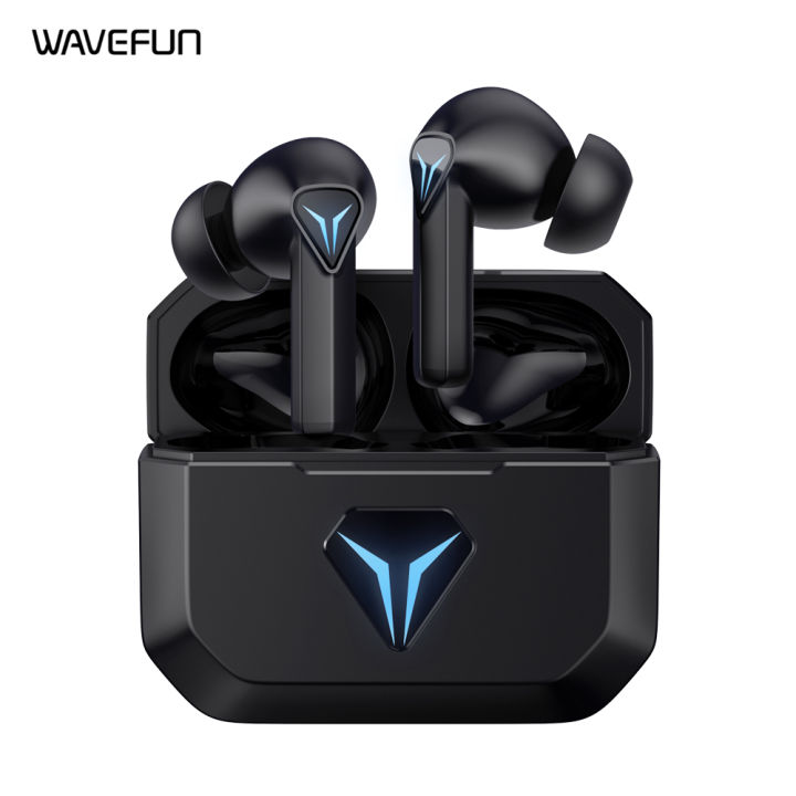 Wavefun G100 Wireless Bluetooth Gaming Earbuds TWS 45ms Low Latency Headphones RGB Light AAC Wireless Earphones Volume Control Earbuds With Dual Microphone ENC  (Black)
