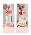 Children's cartoon straw with handheld teapot for elementary school students, water absorbent, fall protection 500ml Number Plastic Kids Water Bottle/Mom pot -1pcs. 