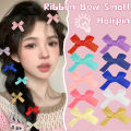 8PCS Sweet Bowknot Hair Clips Ribbon Bow Hairpins Bang Clip Girls Mini Grabs Clips Women Headwear Hair Accessories.