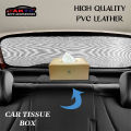 Square Shape Leather Tissue Box For Cars. 