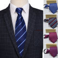Men Party Tie Smooth Surface Striped Arrowhead Type Wedding Tie. 