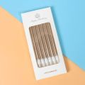6pcs Long Thin Cake Candles Metallic Birthday Candles Long Thin Candles In Holders for Birthday Party Wedding Cake Decorations. 