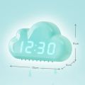 Kawaii Clocks Clouds Alarm Clock Voice Control Led Clock Bedside Snooze Electronic Clock Calendar Table Clock Digital Clock. 