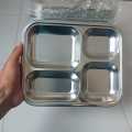 MollaDepartmental 1 PCS 4 compartment Stainless Steel Cafeteria Tray. 