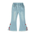 Children's pants girls autumn 2023 new princess foreign children's jeans women's spring and autumn stretch flared pants tide.
