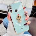 For Huawei Y9 Prime 2019 Cover Fashion Rhinestone 3D Cactus Shiny Plating Square Bumper Phone Case Soft Silicone Shockproof Protective Back Cover. 