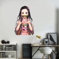 Wcs1058 Demon Slayer Cute Anime Girl Kamado Nezuko Wall Sticker Waterproof Decal Pvc Home Decoration Kids Room Living Room Toile. 