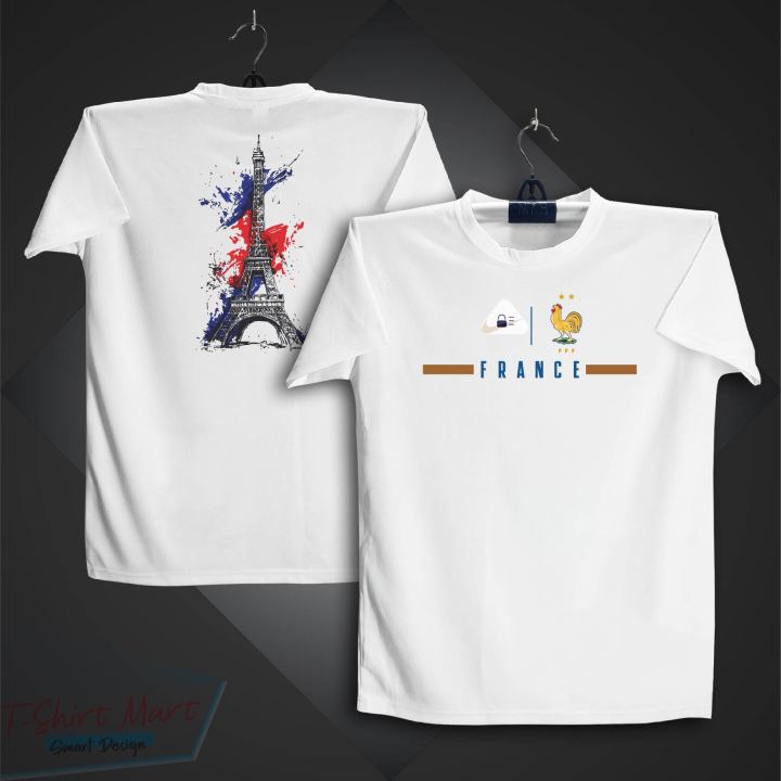 France Short Sleeve Football Jersey For Men - Half Sleeve Eiffel Tower t shirt - France Jersey