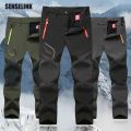 Autumn Winter Men Outdoor Pants Plus Size Fleece Warm Waterproof Windproof Breathable Trousers Sports Hiking Cargo Pants Men 6XL.