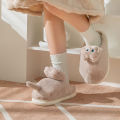 Cat Slippers Women Home Furry Slippers Winter Warm Slippers Indoor Floor Kawaii Floor Shoes Cat Funny Gift Couple Plush Slippers. 