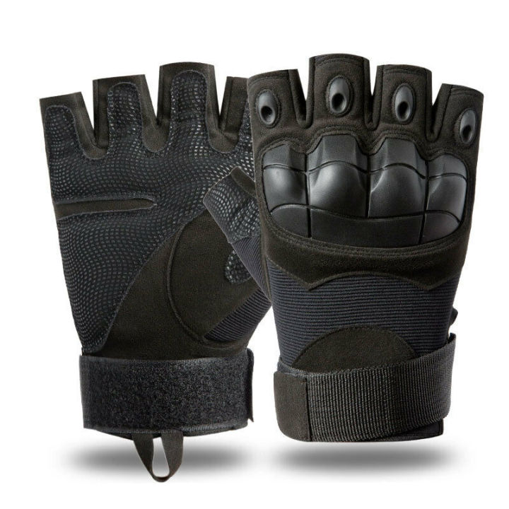 Motorcycle%20Military%20Grade%20Half%20Finger%20Army%20Green/Black%20-%20Hand%20Gloves%20For%20Bike%20-%20Image%203