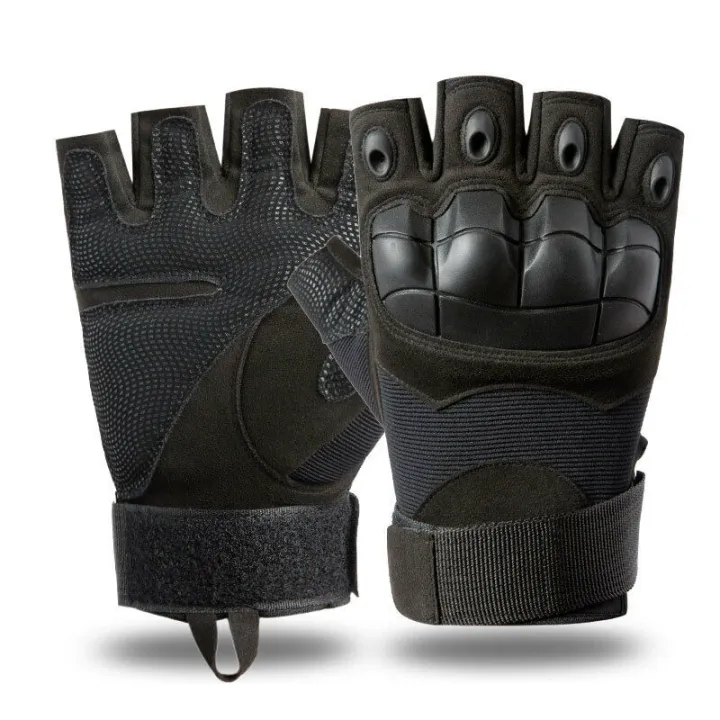 Motorcycle%20Military%20Grade%20Half%20Finger%20Army%20Green/Black%20-%20Hand%20Gloves%20For%20Bike%20-%20Image%203