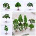 Artificial Moss Rocks/Wooden Base Model Trees Garden Decor Accessories Natural Green Simulation Fake Trees Plastic Dollhouse Mini Tree Kids Toys. 