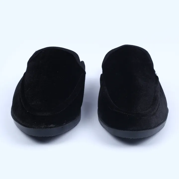 MARVEL%20FASHIONS%20NEW%20Fashionable%20Velvet%20Half%20Shoe%20For%20Men%20Black%20-%20Image%205