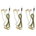 NXFDSIOZ 3X H-169 3.5mm MP3 MP4 Wiring Subwoofer Braided Cord, Headphones with Wheat Wire Control(Golden). 