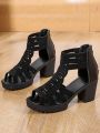 Women’s High Heel Gladiator Sandals - Open-Toe Platform Summer Shoes.