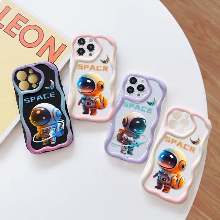 YYDS%20for%20Infinix%20Hot%2040%20Hot%2040%20Pro%20Back%20Cover%20Colorful%20Astronauts%20Case%20Cream%20Texture%20Wavy%20Edge%20Soft%20Silicone%20Mobile%20Cover%20-%20Image%203