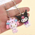 Creative Rubbe Keychain/Popular Cartoon KT Series Kuromi Cinnamoroll My Melody Hello Kitty Car Pendant Decoration For Bags/Key Rings Accessories. 