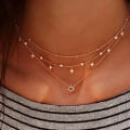 Understated -Crystal Stars Pendant Necklaces For Women Choker Necklace Multilayer Female Jewelry Gift - Necklace For Girls- Progressively Better.